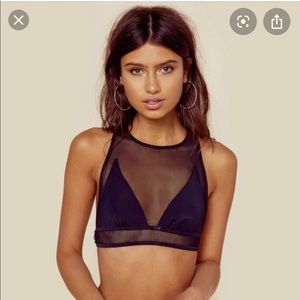 Les Coquines Giselle Mesh Crop Bikini Top